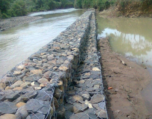 2*1*0.5M Pvc Lapisan Gabion Box Galvanized Heavy Duty Mesh
