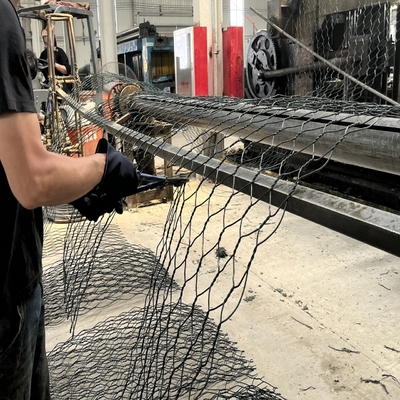 Green PVC Galvanized Gabion Box Sungai Perlindungan Batu Mesh 100mm X 120mm