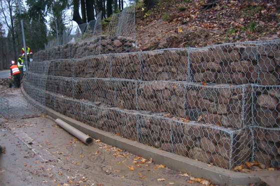 Wire Basket tahan lama dinding penyangga Zinc berat dilapisi 2m x 1m x 1m
