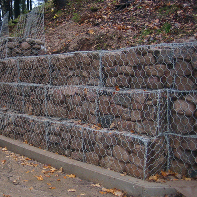 Al Zinc Caoted 3,05mm Galvanized Gabion Baskets Hexagonal 80x100mm 4x1x1m