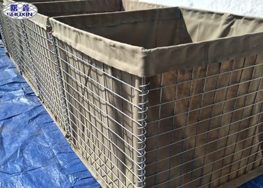 Dinding Pasir Militer Berjajar Geotextile, Secuirty Sand Hesco Bastion Wall