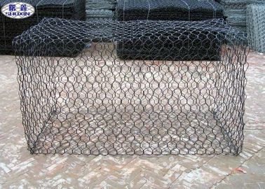 80X100 PVC Coating Gabion Wall Cages, Wire Mesh Baskets Mempertahankan Dinding