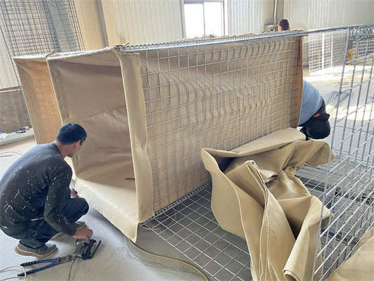 Tembok Pasir Galvanis Las Penghalang Pertahanan Proof Ledakan Kandang Pertahanan Banjir Gabion Ledakan Tembok Geotekstil Bastion Penghalang