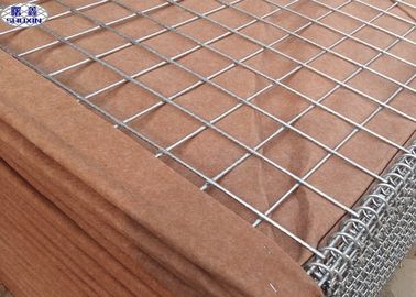 Brown Military Gabion Box, Hesco barrier Galvanized Gabion Box, Perlindungan Efektif