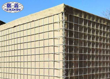 Welded Defensive Barrier Anti - Explosion Wall Dengan Geotextile Beige