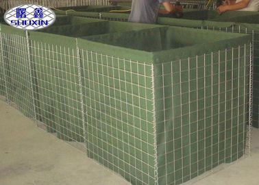 1*1*1m Hambatan Pertahanan Hijau Tentara Welded Gabion Hesco Mlilatary Gunakan Bastion