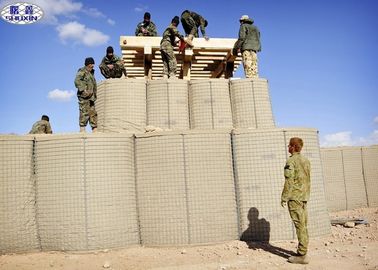 Militer Brown Hesco Barrier, Tembok Pasir, Tembok Gabion Keranjang