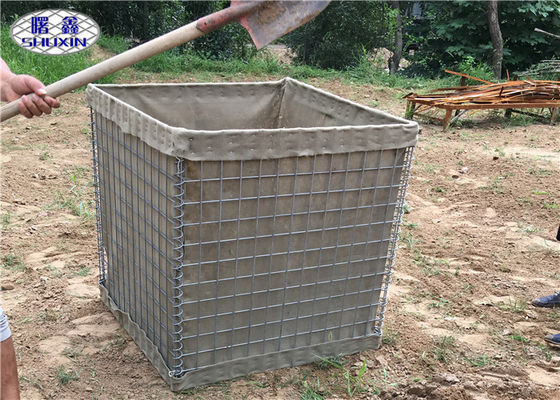 Galfan Welded Defensive HESCO Barriers SX 5 Dengan Kain Geotextile Tugas Berat