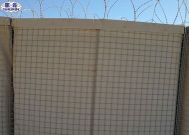Dinding Tembok Gabion Militer Diisi Dengan Pasir Atau Batuan