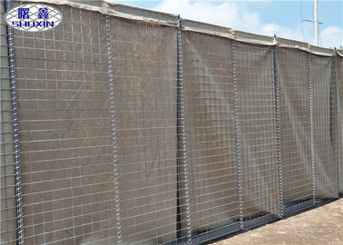 Beige Custom Sand Diisi Barriers / Dilas Wire Mesh Gabion Defensive Bassion
