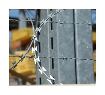 Razor Barbed Wire Galvanized BTO-22 Razor 450mm Wire Fence Dibentangkan Barbed