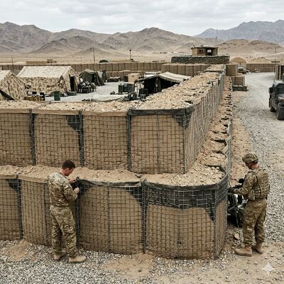 Penghalang Pertahanan 2.21m X 1.52m X 30.5m Dinding Pasir Tahan Ledakan Paintball Bunker Udara Dinding Tiup