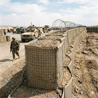 Jaring Bukti Ledakan Dinding Tahan Ledakan Bastion Penghalang Gabion Dilas Galvanis yang Dicelup Panas