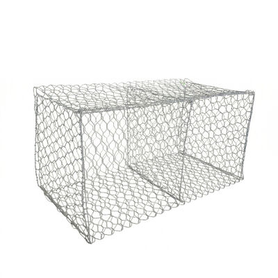 Grosir PVC Crimped Woven Gabion Box 80x100mm Hexagonal Galfan Galvanized Gabion Basket