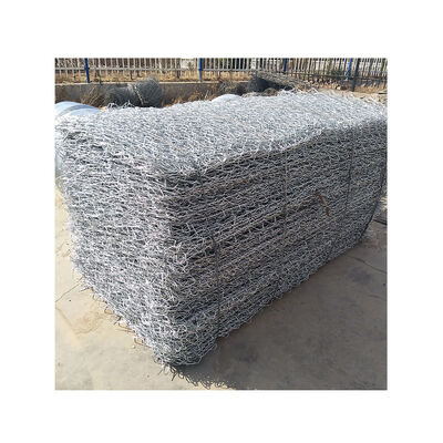 Kotak Gabion Galvanis / Dilapisi PVC Wire Mesh Dinding Penahan Gabion Tiga Putaran Untuk Dijual Di Tanzania