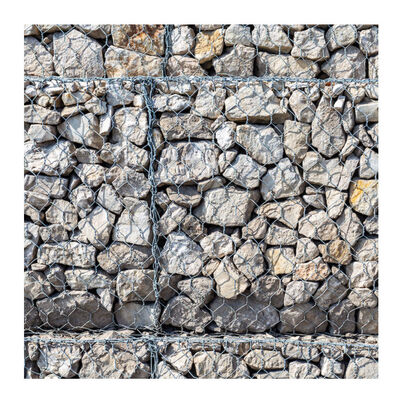 Sangkar Batu Gabion Galvanis Kotak Gabion Anyaman Dinding Penahan untuk Perlindungan Lereng