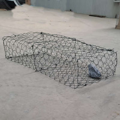 Keranjang Gabion Baja Galvanis 8*10cm Lubang Jala Diameter Kawat 2.7mm Kotak Gabion untuk Perlindungan Tepi Sungai