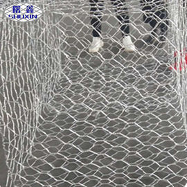 Kandang Dinding Gabion Presisi Anyaman Ukuran Keranjang Gabion Galvanis Dengan Batuan Diisi