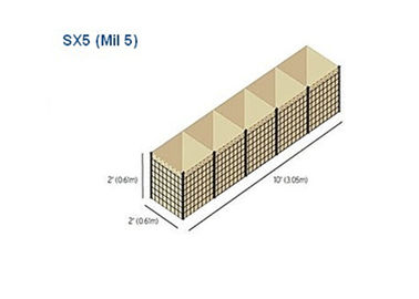 Penghalang Militer Wire Mesh Dilas, Dinding Defensif Hesco Barrier Mil 5 2424