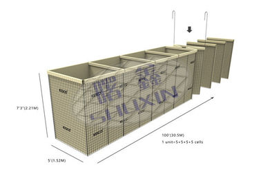 Mil 10 Hot Dipped Galvanis Dinding Hesco Barrier ， Militer Hesco Bastion