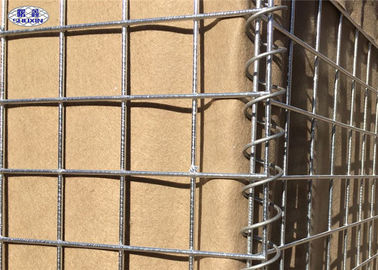 Dinding Pertahanan Pasir Militer Hesco Barriers, Galvanized Welded Wire Mesh Box