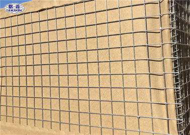 Mil 7 HDP Galvanis Dinding Pasir Militer Hesco Barrier Dengan 300 GSM Perlindungan Geotextile