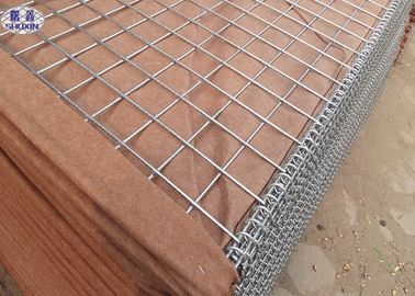 Wire Mesh Militer Hesco Barrel Welded Gabion Diisi Dengan Pasir / Batu