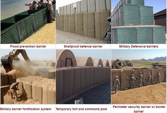 1 X 1 X 1 Benteng Pelindung Militer Penghalang Pasir Galfan Diisi