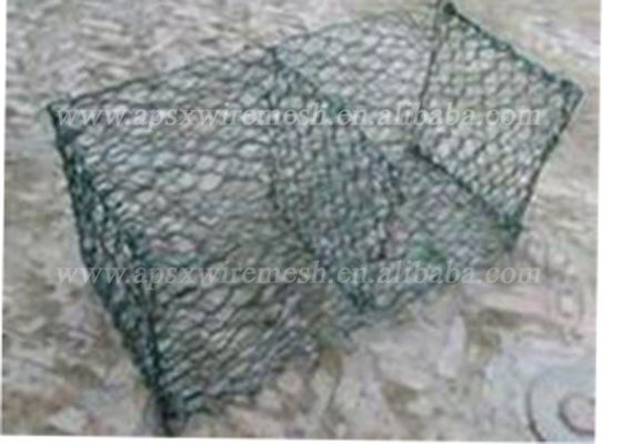 Q235 Hijau Pvc Dilapisi Batu Heksagonal Diisi Gabion