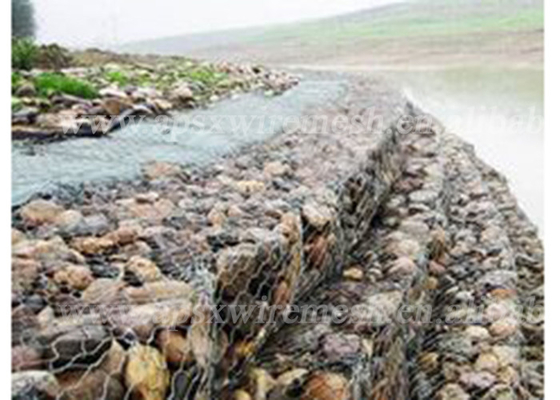 3.7mm Ganda Memutar Batu Diisi Kandang Hexagon Gabion Berat Mencegah Pemecah Batu
