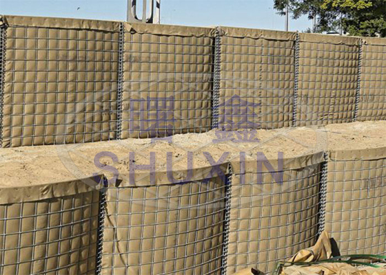 Pengelasan Dalam Galvanis Hesco Bastion Barrier Mil5 Perimeter Security Wall Shooting Range
