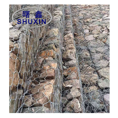 2.7mm Lubang Heksagonal Keranjang Gabion Dilapisi Pvc 4x1x1 M