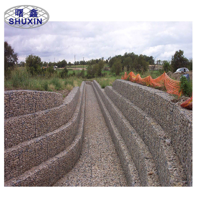 Tugas Berat 10x12cm Pvc Coated Gabion Baskets Hexagonal Wire Mesh Untuk Penahan