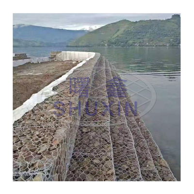 8*10cm 2.7mm Keranjang Kawat Gabion Galvanis / Dilapisi Pvc 2x1x1m
