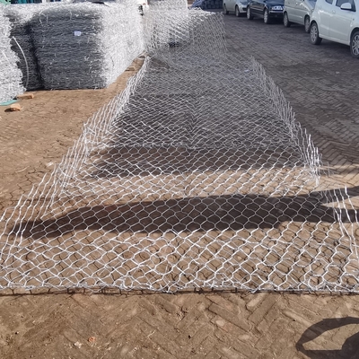 Tugas Berat 3.0 Mm Galfan Mesh Gabion Baskets 2m X 1m X 1m Kawat Untuk Dinding Penahan