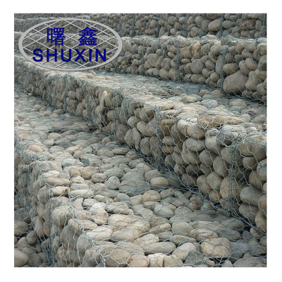 Perlindungan Tepi Sungai Twisted Wire Gabion Baskets 1m X 1m X 1m Galvanis