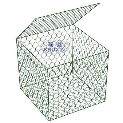 Struktur Fleksibel 4mm Wire Gabion Box Stone Filled Cage Ukuran 2 * 1 * 1 M